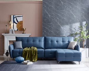 桑塔那L型真皮沙發